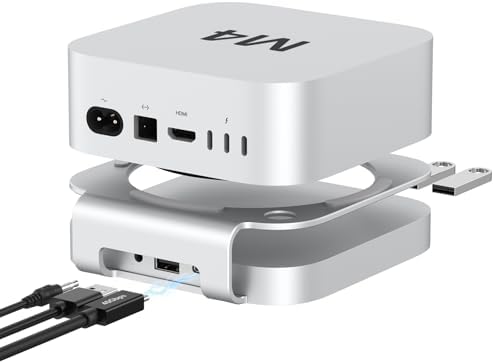 Elevate Your Mac mini Setup with the Akyyajaure 9-in-1 Aluminum Docking Hub – High-Speed M.2 NVMe SSD Enclosure, Lightning-Fast 10 Gbps USB-A2 Ports, Effortless SD/TF Card Readers, and USB 2.0 Connectivity for Unmatched Productivity and Style