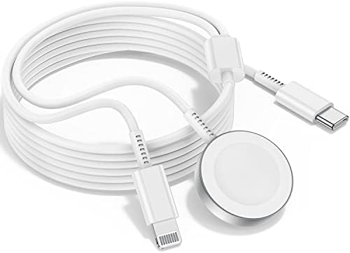 Revolutionary 2-in-1 USB C Charger for i Phone and Apple Watch – 6 ft Magnetic Fast Charge Cable with 20 W Power Adapter – Stylish Blue Design for Optimal Portability and Efficiency