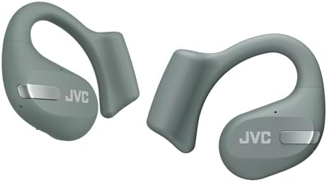JVC Nearphones: Open Ear True Wireless Earbuds with 16 mm Drivers for Immersive Sound Quality, 38-Hour Battery Life, and Ultra-Portable Design – Ideal for Active Lifestyles and Enhanced Situational Awareness (Beige) – Effortless Device Pairing for Seamless Listening Experience