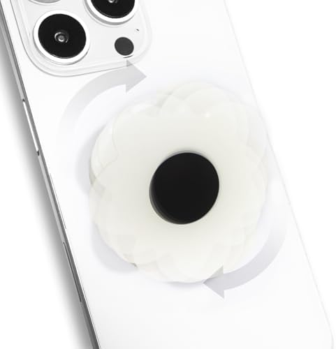 Coral Floral Daisy Phone Grip & Fidget Spinner – Mag Safe Compatible Lightweight Accessory for Enhanced Stability, Stress Relief, and Effortless One-Handed Use – Stylish and Durable Magnetic Stand for i Phone Users