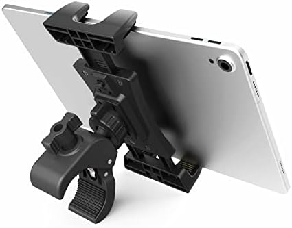 Versatile Tablet Stand & Bike Phone Holder for Indoor Gym – Universal Mount for Treadmills, Spinning Bikes, and Microphones – Compatible with i Pad Pro, i Pad Mini/Air & Smartphones (4.7″-12.9″) – Enhance Your Workout Experience with Adjustable Viewing Angles and Secure Stability