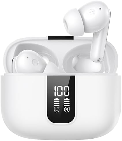 BAFONE Elite Wireless Bluetooth Earbuds – 60 Hours of Premium Sound Quality, IPX5 Waterproof Protection for Active Lifestyles, Ergonomic In-Ear Comfort for All-Day Wear, Effortless Compatibility with Smartphones, Laptops & TVs – Perfect for Music Lovers and Busy Professionals (White) BAFONE Elite Wireless Bluetooth Earbuds – 60 Hours of Premium Sound Quality, IPX5 Waterproof Protection for Active Lifestyles, Ergonomic In-Ear Comfort for All-Day Wear, Effortless Compatibility with Smartphones, Laptops & TVs – Perfect for Music Lovers and Busy Professionals (White)