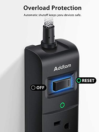 Dual Pack Surge Protector Power Strip with 5 Spacious Outlets and 3 Fast USB Ports – 1875 W/15 A Capacity for Home Office Efficiency, 6 Ft Durable Braided Cord, Smart Overload Protection, Wall Mountable Flat Plug Design for Optimal Space Utilization and Device Safety