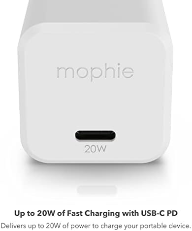 Mophie Speedport 20 W USB-C Fast Charger – Compact Ga N Technology Power Adapter for Mac Book Pro 13, i Phone 16/15/14 Pro, Galaxy S25/S24, Google Pixel 9 – Efficient and Lightweight Charging Solution for On-the-Go Professionals