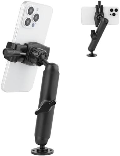 Premium 360° Adjustable Wall Mount Phone Holder – Sturdy Aluminium Alloy Design for Secure Vehicle and Workspace Use – Universal Compatibility for 3.5″ to 7.5″ Smartphones Including i Phone, Nexus, HTC, LG, and Huawei – Enhanced Stability with Durable Drilling Base for Safe Hands-Free Navigation and Optimal Viewing Angles