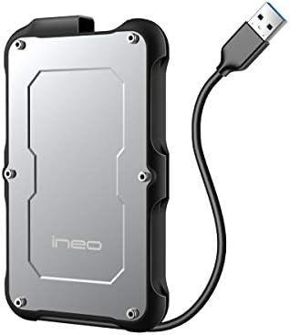 Rugged Waterproof & Shockproof 2.5″ External Hard Drive Enclosure – USB 3.0 Type-A SATA Adapter for 7 mm & 9.5 mm HDD/SSD – UASP Fast Data Transfer for PS4, PS5, Xbox – Tool-Free Installation for On-The-Go Storage