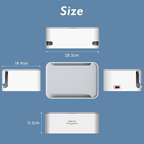 Redagod Power Strip with Cable Management Box – 8 Outlets & 3 USB Ports Surge Protector for Home, Office & Dorm – 6.6 ft Extension Cord with Switch Control, Efficient Charging Station & Clutter-Free Solution for Electronics Safety