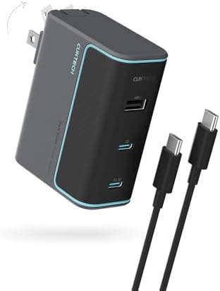 High-Power 100 W USB-C Wall Charger – CUKTECH 3-Port GAN Fast Charging Hub for Mac Book, i Phone, Galaxy & More – Efficient PD3.1 Cable Included for Rapid Multi-Device Power Delivery and Optimal Heat Management