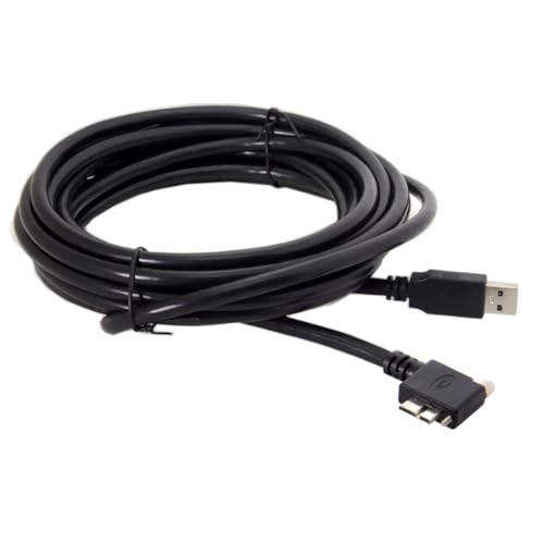 Chenyang 90-Degree Micro USB 3.0 Cable – Type A Male to Micro B Male, 3 M High-Speed Connector for Industrial Cameras & Devices, Enhanced Durability with Mount Panel Screws, Perfect for Tight Spaces and Optimal Cable Management