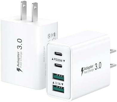 40 W USB C Charger Block – 2-Pack Fast Charging Power Adapter with 4 Ports, Dual PD & QC 3.0 for i Phone 16/15/14/13/12/11 Pro Max, Samsung & i Pad – Multiport Wall Charger for Ultimate Compatibility and Speed 40 W USB C Charger Block – 2-Pack Fast Charging Power Adapter with 4 Ports, Dual PD & QC 3.0 for i Phone 16/15/14/13/12/11 Pro Max, Samsung & i Pad – Multiport Wall Charger for Ultimate Compatibility and Speed