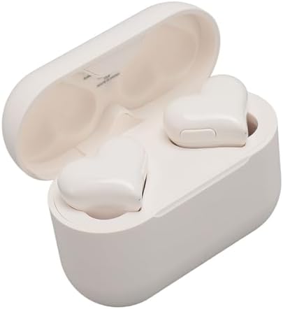 Heart-Shaped Bluetooth 5.3 Earbuds for Couples – Stylish Purple Wireless Earphones with Exceptional Hi-Fi Stereo Sound, Advanced Noise-Canceling Technology, and Portable Charging Case for Active Lifestyles and Romantic Escapes
