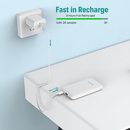 Ultra-Slim 6000 m Ah Portable Charger with Built-in Cables – Lightweight Fast Charging Power Bank for i Phone, Samsung, and Android Devices – Perfect Travel Companion for On-the-Go Power Solutions