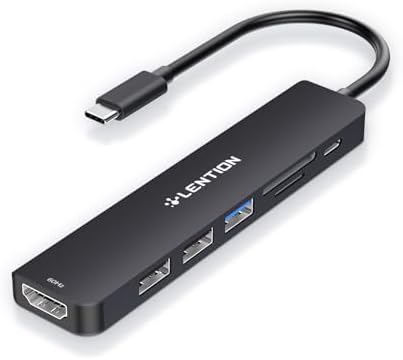 Elevate Your Connectivity with the LENTION USB C Hub: 100 W Fast Charging, 4 K HDMI Output, Dual Card Reader, and Versatile USB 3.0/2.0 Compatibility for Mac Book Pro, Mac Air, Surface, Chromebook, and More – Sleek Space Gray Design for Professionals and Creatives Seeking Enhanced Performance and Productivity