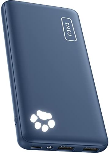 Slimmest 10,000 m Ah INIU Portable Charger – Ultra-Slim Power Bank with High-Speed 5 V/3 A USB-C Charging for i Phone 16, 15, 14, 13, 12, Samsung S22, S21, Google Devices – Lightweight, Travel-Friendly External Battery Pack for On-the-Go Power Solutions