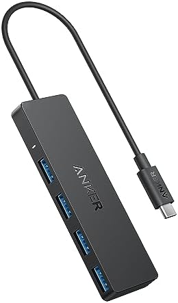 Anker Ultra-Slim 4-Port USB 3.0 Hub – Lightning-Fast 5 Gbps Data Transfer for Mac Book, i Mac, and Surface – Compact 0.7 ft Design for On-The-Go Professionals – Enhance Your Workspace with Effortless Connectivity and Seamless Device Integration