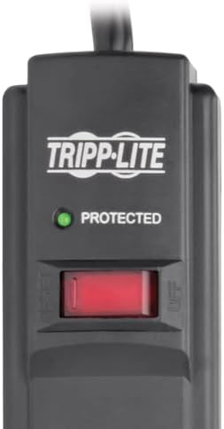 Tripp Lite 6-Outlet Surge Protector Power Strip with 6 ft Cord – 900 Joules of Protection for Home Office & Entertainment Systems, Versatile Connectivity, and Enhanced Safety Features