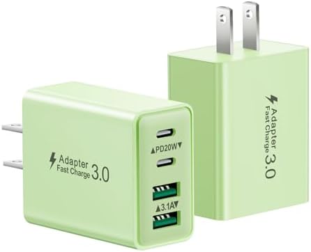 40 W Dual PD Fast Charging 4-Port USB C Charger Block Duo – Universal Compatibility for i Phone 16-11 Pro Max & Samsung Devices – Efficient Multi-Device Power Adapter for Home, Office, and Travel Use