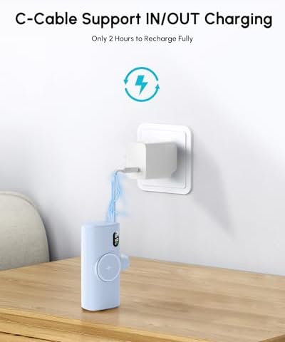 Sleek Purple Wireless Power Bank for Apple Watch & i Phone 14/16 Pro Max – 5000 m Ah Lightweight Fast Charge Charger with USB-C Connectivity for Effortless Travel and On-the-Go Power Solutions