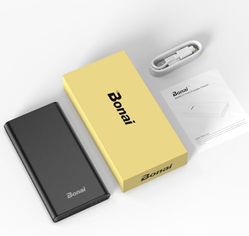 BONAI 12,000 m Ah Portable Power Bank – Ultra-Fast Charging with Dual USB-C Ports for i Phone 15/14/13/12, Galaxy Android, and i Pad – Sleek, Lightweight Design for On-the-Go Convenience and Enhanced Device Compatibility
