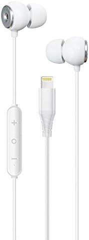 Premium Lightning Earbuds – Apple MFi Certified In-Ear Headphones with Enhanced Bass, Built-In Microphone for Hands-Free Calling, and Track Controls – Vibrant Red for Ultimate Style and Compatibility