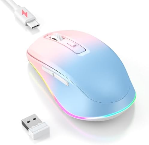 PEIOUS Rechargeable Wireless Mouse with LED – Innovative Jiggler Technology to Keep Your Computer Awake – Sleek Black Design for Optimal Comfort and Productivity
