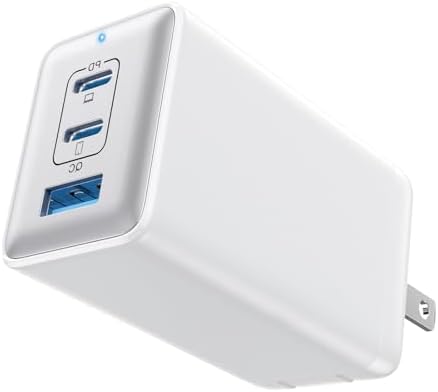 High-Efficiency 128 W USB C Wall Charger – Ga N III 3-Port Fast Charging Hub for Mac Book, i Phone, Galaxy & More – Portable 65 W Adapter with Foldable Design for Ultimate Convenience and Speed