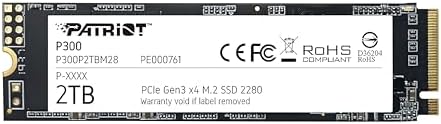 Patriot P300 1 TB M.2 PCIe Gen 3 SSD – Unleash Lightning-Fast Storage for Gaming and Productivity with Low Power Consumption Transform your tech experience with the Patriot P300 1 TB SSD, engineered for ultra-fast data transfer and energy efficiency. This M.2 PCIe Gen 3 x4 drive is perfect for gamers seeking rapid load times and professionals needing seamless application launches. With its generous 1 TB capacity, store all your favorite games, applications, and large media files without compromise. Designed for optimal low power usage, this SSD enhances battery life, making it ideal for mobile users. Its compact 2280 form factor ensures compatibility with a wide range of desktops and gaming rigs, allowing for effortless upgrades. Experience unmatched performance and reliability with the Patriot P300 SSD, where speed meets functionality for a superior computing experience. Upgrade today and feel the difference!
