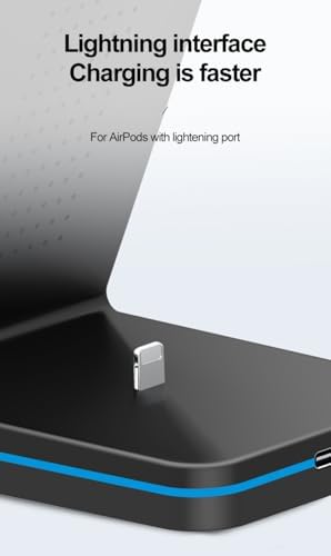 All-in-One 3 in 1 Wireless Charging Station for i Phone 11-16, Apple Watch, and Air Pods – Fast QC3.0 Adapter Included, Sleek Design for Tidy Charging Solution, Enhanced Device Compatibility and Safety Features