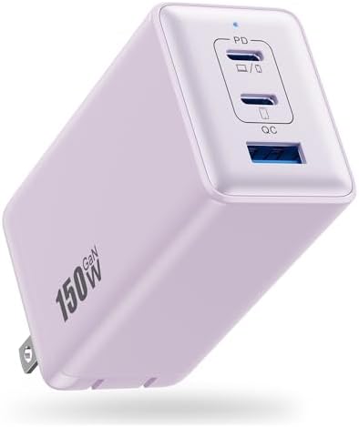 Ultimate 150 W USB-C Charging Hub – Compact Multi-Device Power Adapter with 3 Fast-Charging Ports for Mac Book Pro, i Phone 16, Galaxy S24, and Dell Laptops – Enhanced Efficiency with Ga N Technology for Professionals on the Go