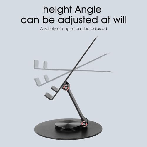 Versatile Adjustable Metal Tablet Stand – Foldable Height-Adjustable Holder for Tablets Up to 12 Inches, Perfect for i Pads and More – Sleek Black Finish for Ultimate Style and Stability in Any Workspace