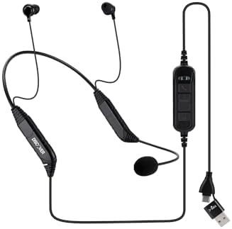 Transform Your Remote Work Experience with Discover Neckset 20 USB Wired Earbuds – Dual USB-A & USB-C Connectivity for Effortless Device Switching – Ergonomically Crafted Neckband for Ultimate Comfort and Exceptional Sound Quality – Ideal for Professionals on the Move and Business Communication Needs