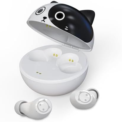 Compact Bluetooth 5.0 Earbuds for Small Ears | Touch-Control Noise-Cancelling Headphones with Unique Cartoon Charging Case | Lightweight Design for Comfort | Immersive Stereo Sound Perfect for Music & Calls | Ideal for Active Lifestyles