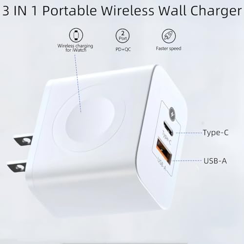 Revolutionize Your Charging Routine with the 3-in-1 Magnetic Wireless Charger Block – PD 23 W Fast Charge for i Phone & Apple Watch, Dual USB-C Ports for Simultaneous Powering of Samsung and Android Devices, Compact Design for Travel & Daily Use – Unmatched Compatibility & Efficiency