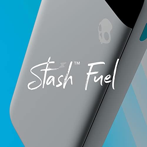 Skullcandy Stash Fuel 10,000 m Ah Wireless Portable Power Bank – Ultra-Fast 10 W Charging with USB C & Dual USB A Ports – Includes Versatile Dual Charging Cable – Sleek Grey/Blue Design for On-the-Go Life