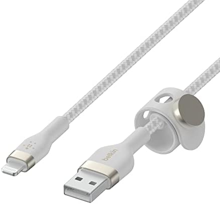 Belkin Boost Charge Pro Flex 10 FT Braided USB Type A to Lightning Cable – MFi Certified Fast Charger for i Phone 14/13/12/11/Pro/Max/Mini/SE & i Pad – Durable Pink Design for Enhanced Compatibility & Speed
