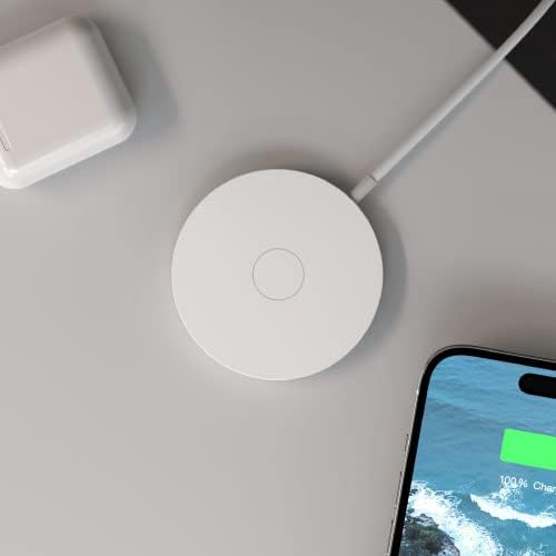 Sleek Mag Pad | Advanced Magnetic Wireless Charger for i Phone 15/14/13/12 & Air Pods | Ultra-Light, Non-Scratch Design for Seamless Usage | 15 W Fast Charging with USB-C Compatibility | Perfect Blend of Style and Functionality for Modern Lifestyles