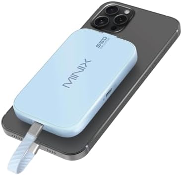 MINIX Magnetic M.2 2230 NVMe SSD Enclosure for i Phone 15/16 Pro Max – Premium External Storage Solution with USB-C Audio Port, Fast 60 W Power Delivery, and Compatibility for i Pad Pro & Mac Book – Enhance Your Data Access & Portability