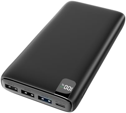 26800 m Ah CONXWAN Portable Power Bank – 22.5 W Fast Charging USB-C Battery Pack with 4 Outputs for i Phone, Android, and Tablets – Essential Travel Charger for On-the-Go Power Solutions in Green