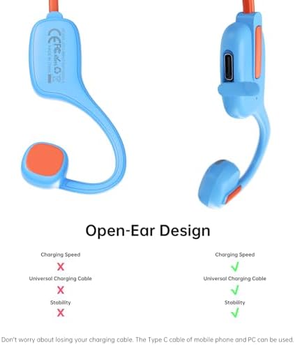 LOBKIN Kids Bluetooth Earbuds – Safe Listening with Lightweight Open Ear Design and IPX5 Waterproof Protection – Advanced Bluetooth 5.3, Built-in Microphone – Perfect for School, Home, and Outdoor Adventures – Ideal Gift for Young Explorers