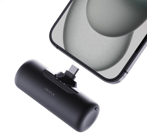 Ultimate 4,500 m Ah Portable Power Bank for i Phone 15/16 and Samsung S22/S23/S24 – Compact, Built-in USB C Charger for Fast On-the-Go Charging – Essential Travel Accessory for i Phone and Android Devices, Sleek Black Design