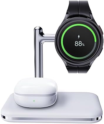Innovative 2-in-1 Foldable Charging Station for Samsung Galaxy Watch and Earbuds – Enhanced Compatibility with Models 7/6 Classic/5/5 Pro/5 Classic/4/3/Active 2/1 & Galaxy Buds 2/2 Pro/Live – Streamline Your Charging Routine for Maximum Efficiency and Style