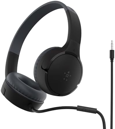 Belkin Sound Form Mini Kids Wireless Bluetooth Headphones – Safe 85 d B Volume Control, 30-Hour Playtime, Built-In Microphone – Lightweight On-Ear Style for i Phone, i Pad, Fire Tablet & More – Ideal for Learning, Entertainment & Safe Listening
