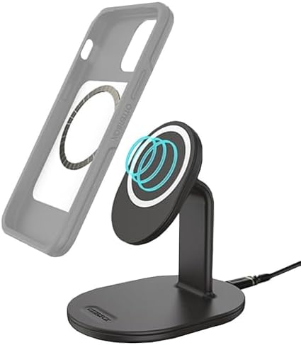 Otter Box Mag Safe Wireless Charging Stand – Sleek White Design for Fast Dual Device Charging – Effortlessly Power Your i Phone and Air Pods with Enhanced Stability and Style