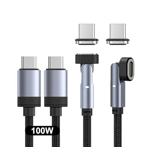 N. NETDOT 100 W Magnetic USB-C Charging Cable – Dual Pack for Rapid Charging & Seamless Data Transfer with LED Indicator – 3.3 ft Length for Smartphone & Tablet Compatibility – Ultimate Charging Solution for Modern Devices