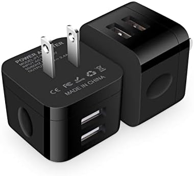 Compact USB Wall Charger 2 Pack – Low Profile Right Angle Plug Adapter for Quick Charging of i Phone 16/15/14/13/12/11 Max, i Pad Pro, Mini & Air, Samsung, Pixel – Enhanced Device Compatibility & Space-Saving Design