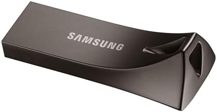 SAMSUNG BAR Plus 128 GB USB 3.1 Flash Drive – Ultra-Fast 400 MB/s Data Transfer, Rugged Metal Design for Maximum Durability, Ideal for Photos, Videos, and Music Storage, Enhanced Compatibility Across Devices, Sleek Titan Grey Finish