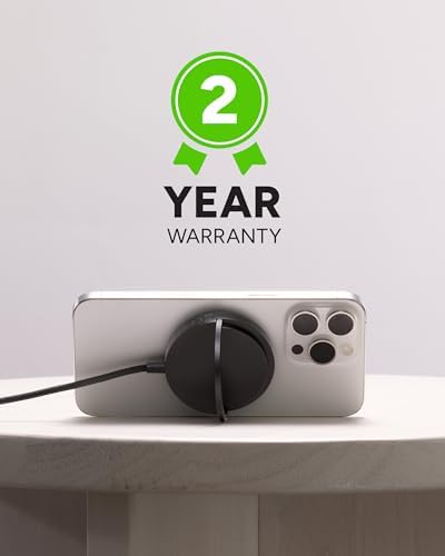 Mophie 15 W Fast Wireless Charging Pad with Kickstand – Sleek Mag Safe & Qi2 Compatible Charger for i Phone 16/15/14/13/12, Air Pods Pro (2 nd & 3 rd Gen) – Compact Travel Essential with Integrated Cable in Black for Effortless Portability and Hands-Free Viewing