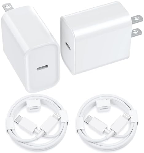 Ultimate Fast Charging i Phone Accessory Bundle – Apple MFi Certified 2 Pack Type C Wall Charger and 6 FT USB C to Lightning Cables for i Phone 14/13/12/11/Xs Max/XR/X/Air Pods Pro – Unmatched Speed and Durability for Everyday Use