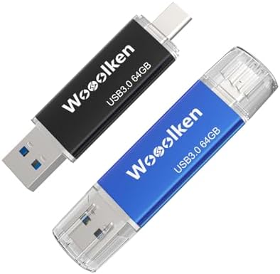 Wooolken 32 GB USB C Flash Drive 2 Pack – Versatile Dual USB 3.0 OTG Memory Stick for i Phone 16/15, Android Devices & Computers – High-Speed Data Transfer, Compact & Durable for On-the-Go Storage Solutions