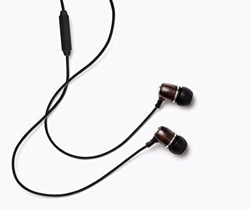 Experience Premium Sound with Symphonized Bling Genuine Wood In-Ear Noise-Isolating Headphones – Eco-Friendly Design, Built-In Mic, and Tangle-Free Nylon Cable for Enhanced Audio Compatibility in Gray